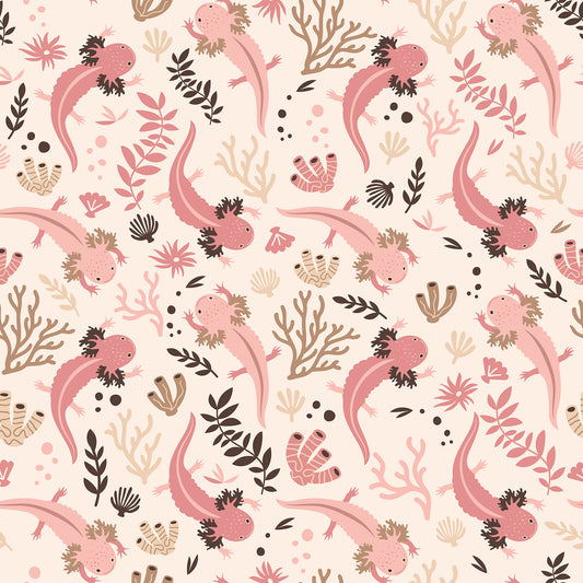 York Wallcoverings RoomMates Axolotl Pink Underwater Garden Peel and Stick Wallpaper Modern Animals Pinks  Wallpaper - RMWS1247