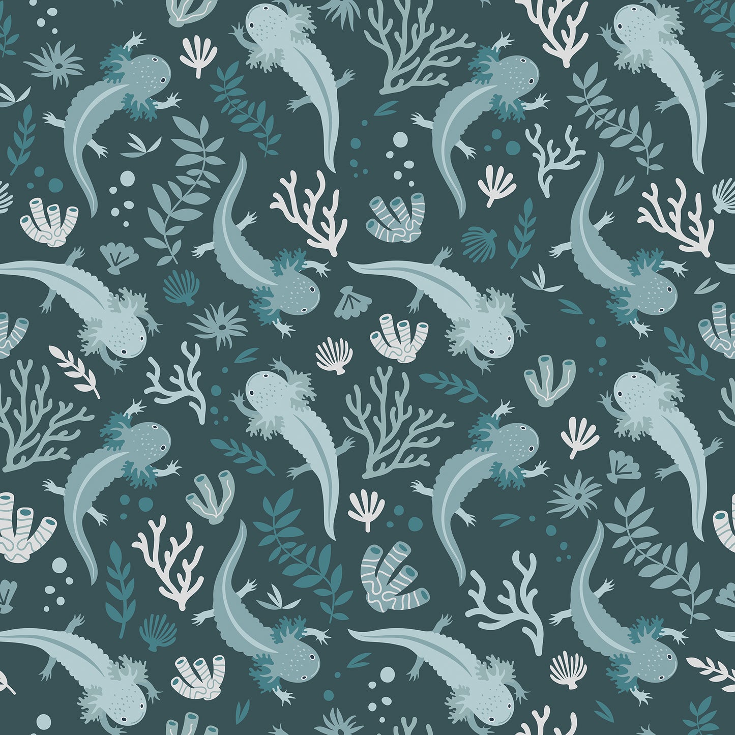 York Wallcoverings RoomMates Axolotl Blue Underwater Garden Peel and Stick Wallpaper Modern Animal Print Blues  Wallpaper - RMWS1248