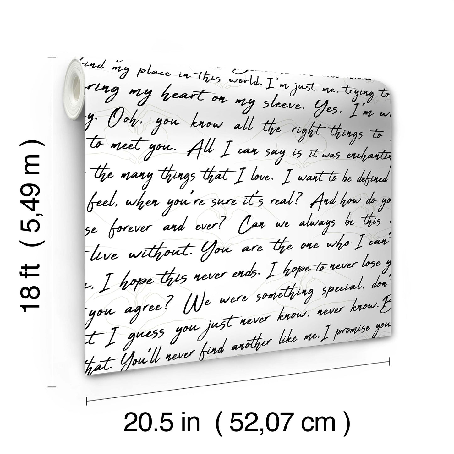 York Wallcoverings RoomMates Love Letters Ink Peel and Stick Wallpaper Modern Alphabet and Numbers Whites and Off-Whites  Wallpaper - RMWS1251