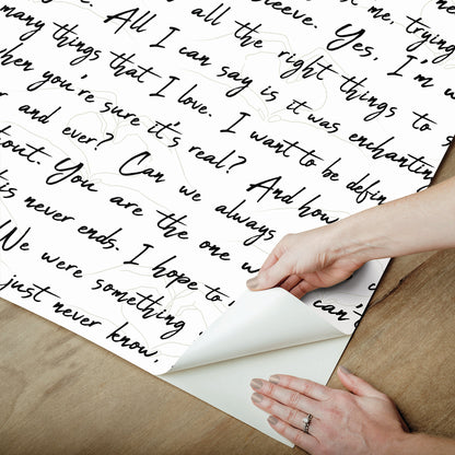 York Wallcoverings RoomMates Love Letters Ink Peel and Stick Wallpaper Modern Alphabet and Numbers Whites and Off-Whites  Wallpaper - RMWS1251