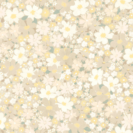 York Wallcoverings RoomMates Wildflower Impressions Yellow Peel and Stick Wallpaper Modern Botanical Yellows  Wallpaper - RMWS1254