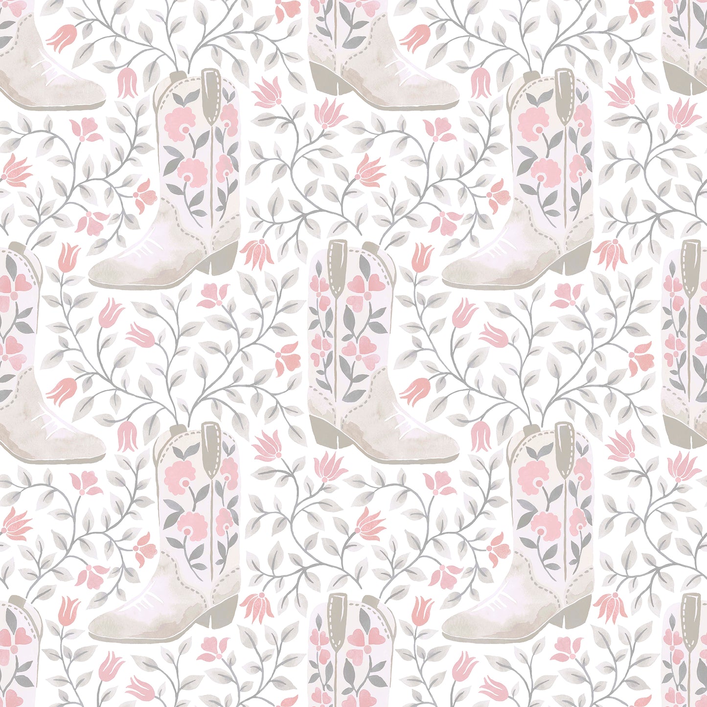 York Wallcoverings RoomMates Cowgirl Like Me Pink Peel and Stick Wallpaper Country Botanical Pinks  Wallpaper - RMWS1259