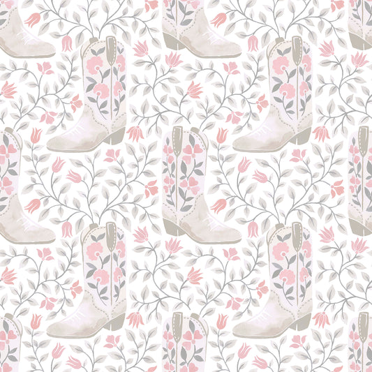 York Wallcoverings RoomMates Cowgirl Like Me Pink Peel and Stick Wallpaper Country Botanical Pinks  Wallpaper - RMWS1259
