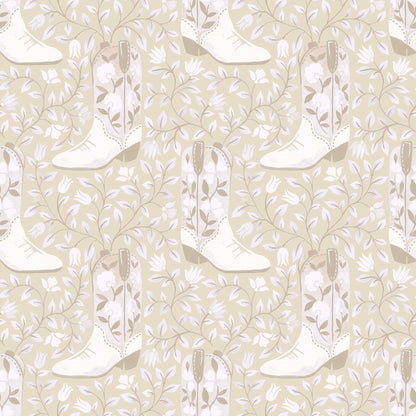 York Wallcoverings RoomMates Cowgirl Like Me Beige Peel and Stick Wallpaper Country Botanical Neutrals  Wallpaper - RMWS1261