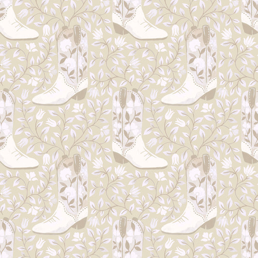 York Wallcoverings RoomMates Cowgirl Like Me Beige Peel and Stick Wallpaper Country Botanical Neutrals  Wallpaper - RMWS1261