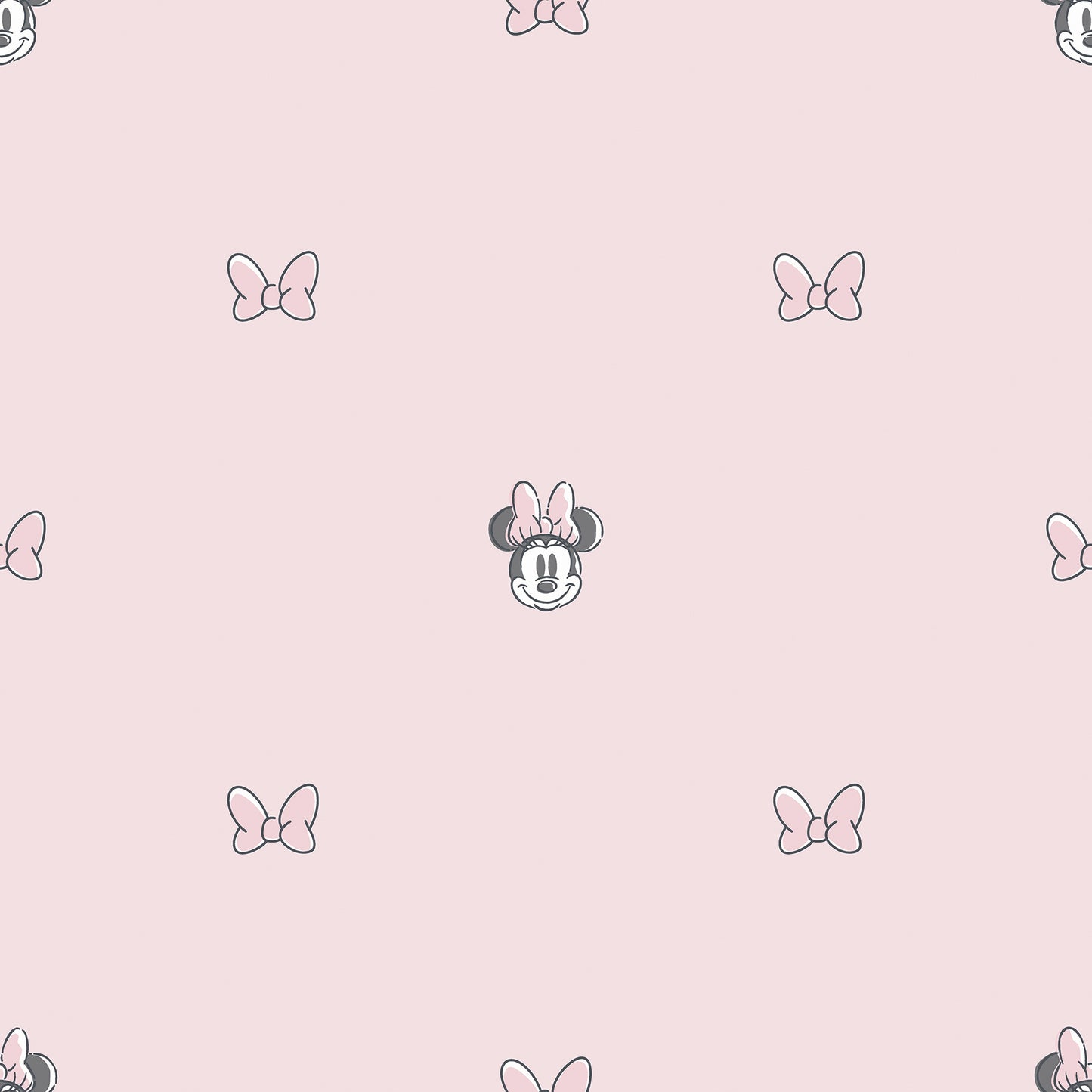 York Wallcoverings RoomMates Disney Minnie Mouse Sweet Bows Pink Peel and Stick Wallpaper Kids Graphics Pinks  Wallpaper - RMWS1269