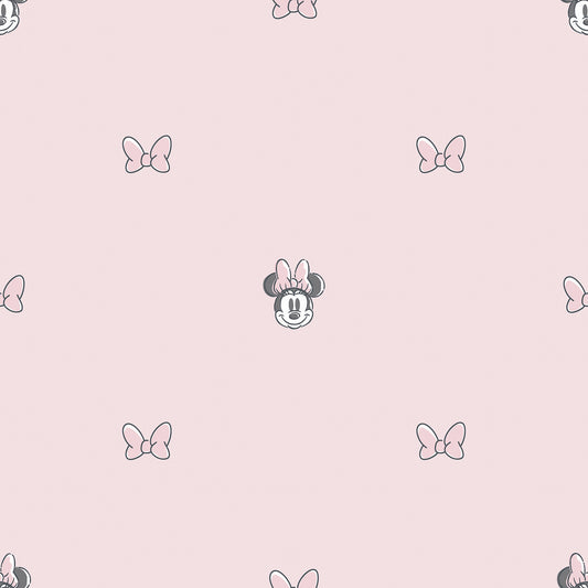 York Wallcoverings RoomMates Disney Minnie Mouse Sweet Bows Pink Peel and Stick Wallpaper Kids Graphics Pinks  Wallpaper - RMWS1269