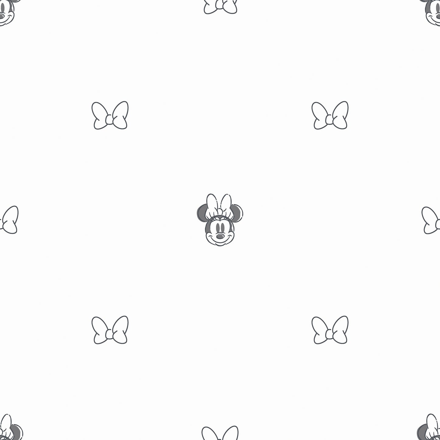 York Wallcoverings RoomMates Disney Minnie Mouse Sweet Bows Black and White Peel and Stick Wallpaper Kids Graphics Whites and Off-Whites  Wallpaper - RMWS1270
