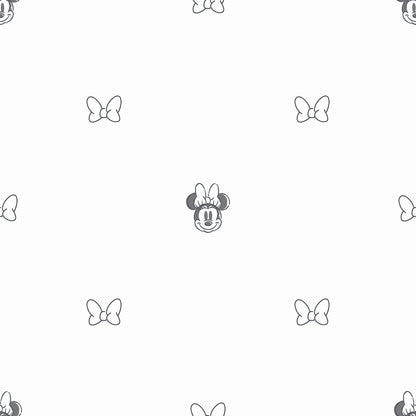 York Wallcoverings RoomMates Disney Minnie Mouse Sweet Bows Black and White Peel and Stick Wallpaper Kids Graphics Whites and Off-Whites  Wallpaper - RMWS1270