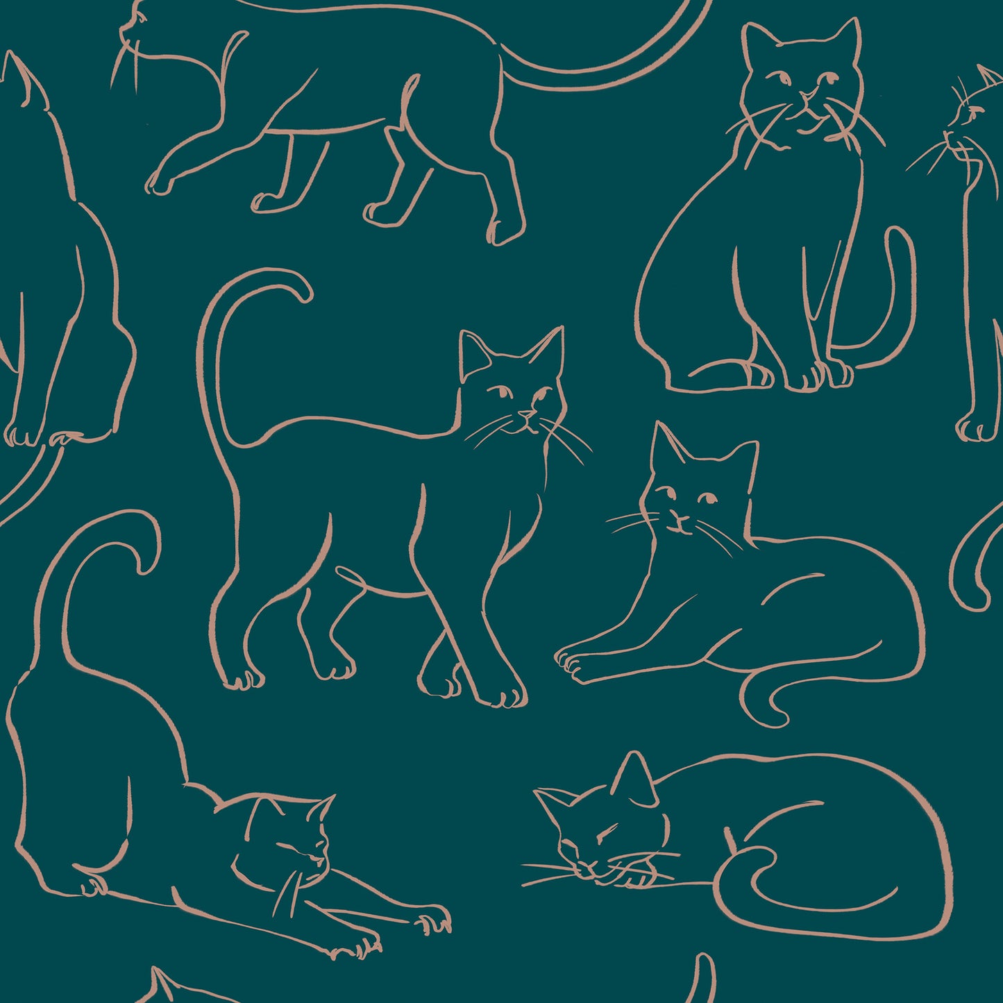 York Wallcoverings RoomMates Cat Poses Emerald Peel and Stick Wallpaper Whimsical Animals Greens  Wallpaper - RMWS1276