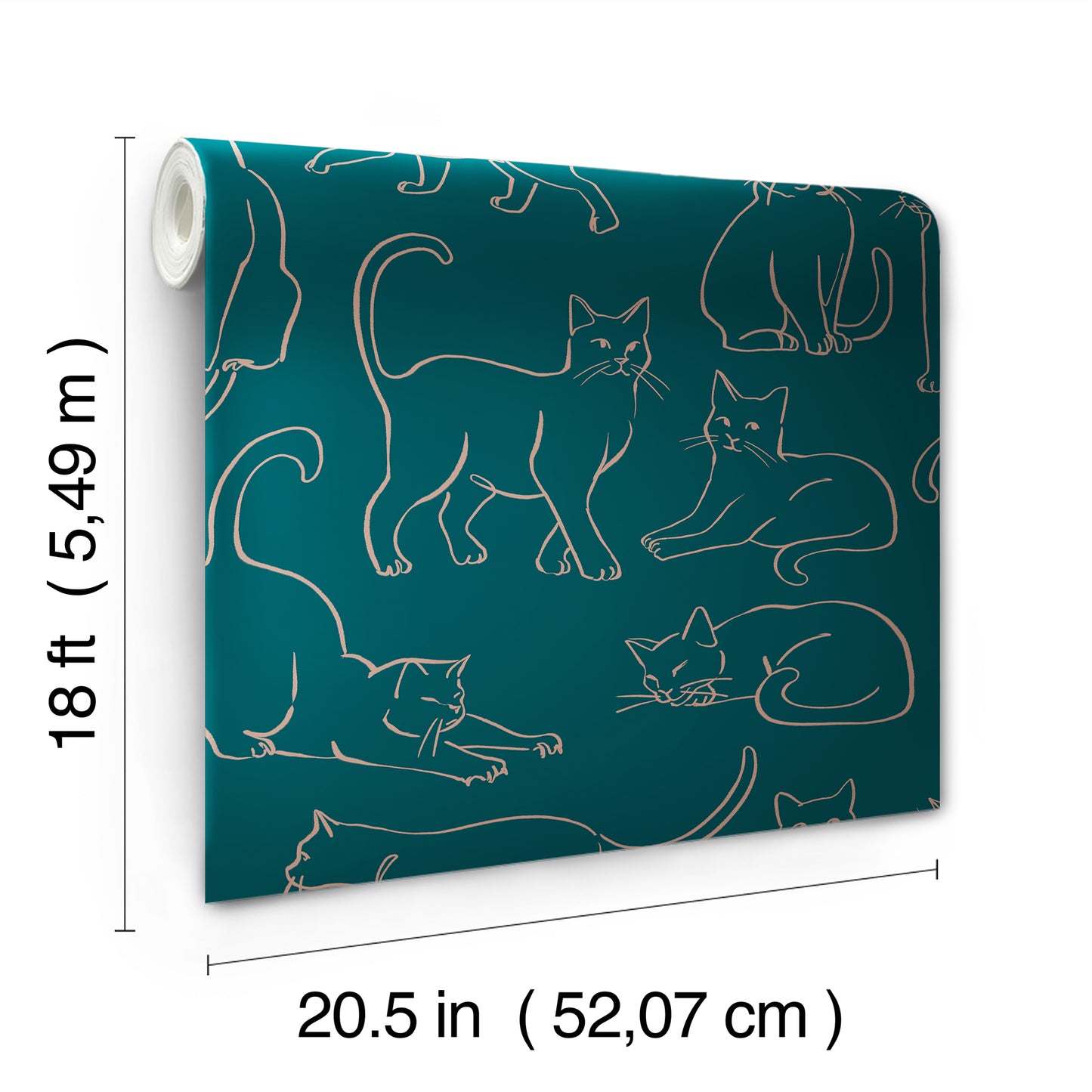 York Wallcoverings RoomMates Cat Poses Emerald Peel and Stick Wallpaper Whimsical Animals Greens  Wallpaper - RMWS1276