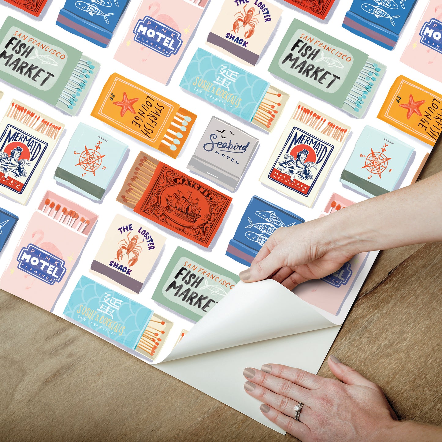 York Wallcoverings RoomMates The Perfect Match White Peel and Stick Wallpaper Whimsical Graphics Pinks  Wallpaper - RMWS1279