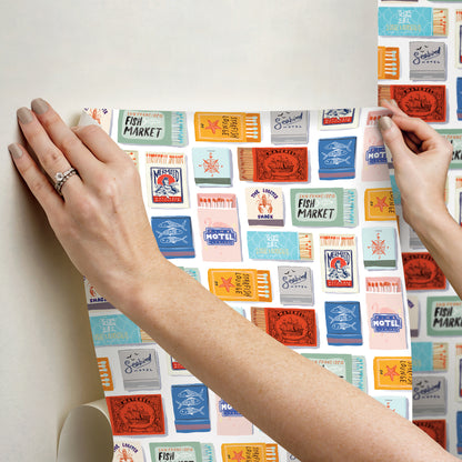 York Wallcoverings RoomMates The Perfect Match White Peel and Stick Wallpaper Whimsical Graphics Pinks  Wallpaper - RMWS1279