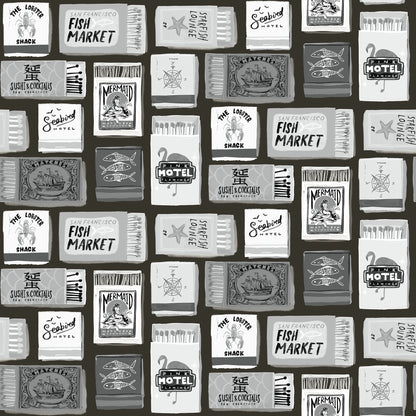 York Wallcoverings RoomMates The Perfect Match Black Peel and Stick Wallpaper Whimsical Graphics Blacks  Wallpaper - RMWS1280