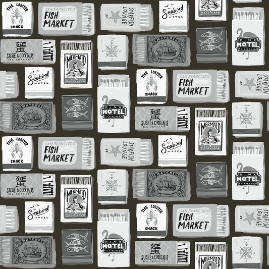 York Wallcoverings RoomMates The Perfect Match Black Peel and Stick Wallpaper Whimsical Graphics Blacks  Wallpaper - RMWS1280