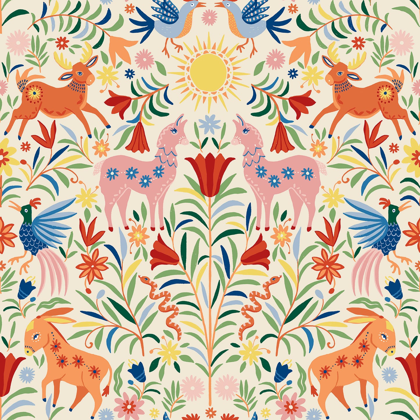 York Wallcoverings RoomMates Whimsical Creatures Cream Peel and Stick Wallpaper Whimsical Animals Whites and Off-Whites  Wallpaper - RMWS1281