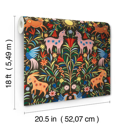 York Wallcoverings RoomMates Whimsical Creatures Black Peel and Stick Wallpaper Whimsical Animals Blacks  Wallpaper - RMWS1282