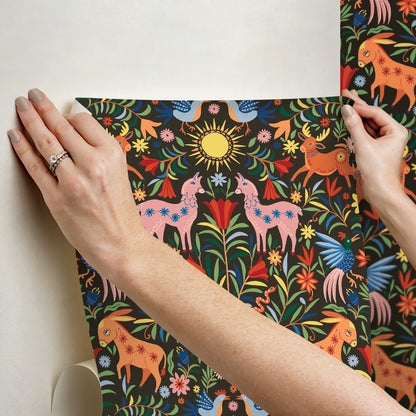 York Wallcoverings RoomMates Whimsical Creatures Black Peel and Stick Wallpaper Whimsical Animals Blacks  Wallpaper - RMWS1282