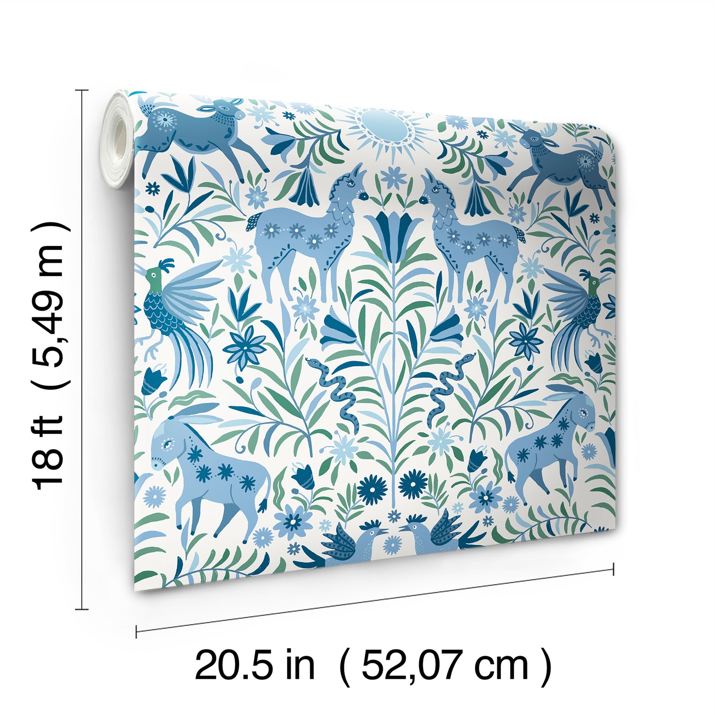 York Wallcoverings RoomMates Whimsical Creatures Blue Peel and Stick Wallpaper Whimsical Animals Blues  Wallpaper - RMWS1283