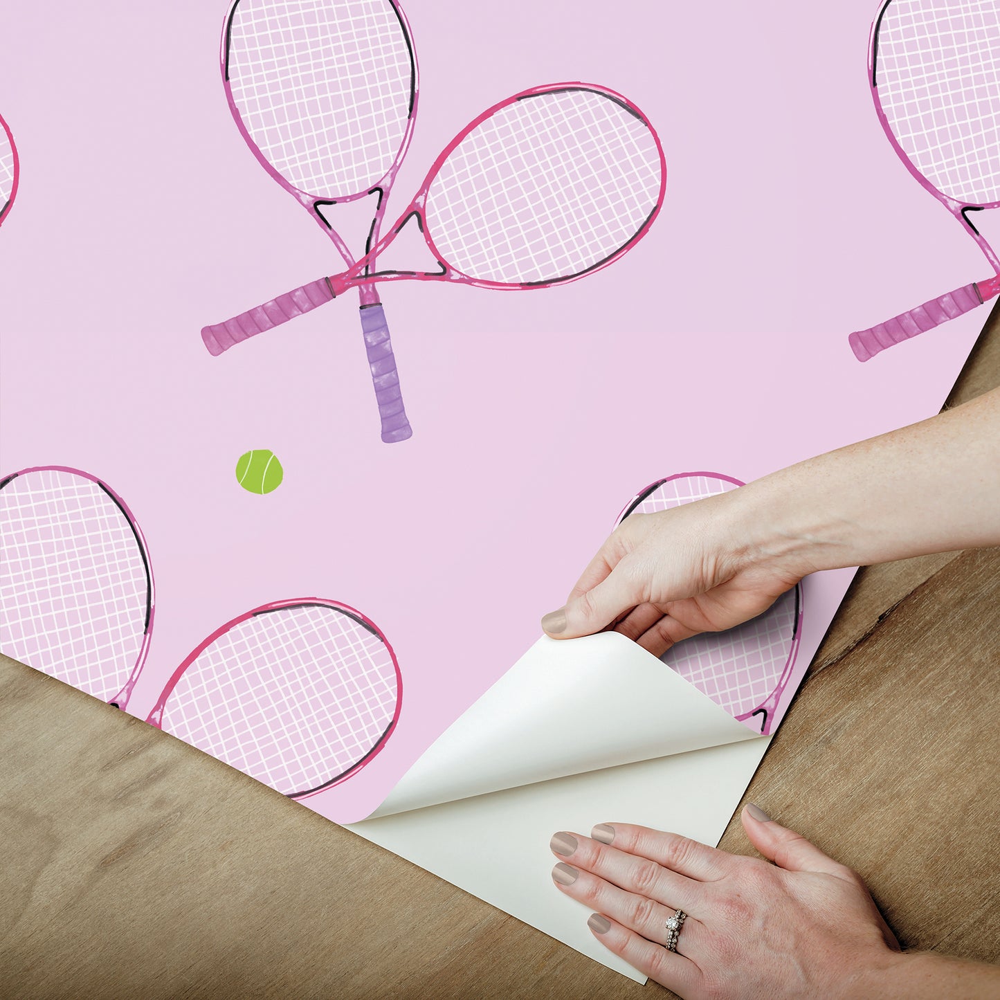 York Wallcoverings York Premium Peel + Stick Magnolia 40 Love Pink Peel and Stick Wallpaper Whimsical Graphics Pinks  Wallpaper - RMWS1284