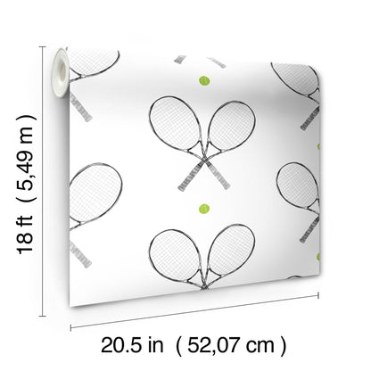 York Wallcoverings York Premium Peel + Stick Magnolia 40 Love Black and White Peel and Stick Wallpaper Whimsical Graphics Whites and Off-Whites  Wallpaper - RMWS1285