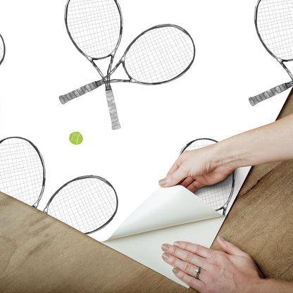 York Wallcoverings York Premium Peel + Stick Magnolia 40 Love Black and White Peel and Stick Wallpaper Whimsical Graphics Whites and Off-Whites  Wallpaper - RMWS1285