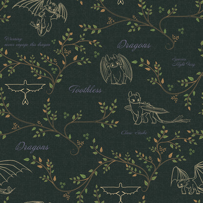 York Wallcoverings RoomMates How to Train Your Dragon Toothless Radical Nature Green Peel and Stick Wallpaper Whimsical Graphics Greens  Wallpaper - RMWS1297