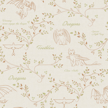 York Wallcoverings RoomMates How to Train Your Dragon Toothless Radical Nature Cream Peel and Stick Wallpaper Whimsical Graphics Neutrals  Wallpaper - RMWS1299