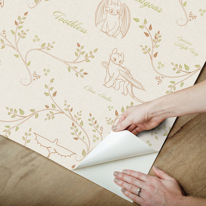 York Wallcoverings RoomMates How to Train Your Dragon Toothless Radical Nature Cream Peel and Stick Wallpaper Whimsical Graphics Neutrals  Wallpaper - RMWS1299