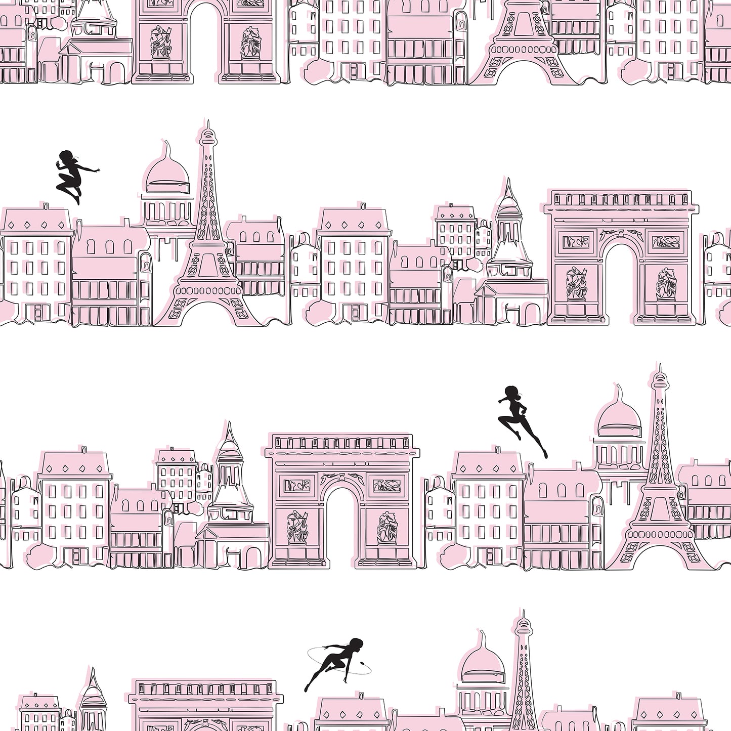 York Wallcoverings RoomMates Miraculous Ladybug Charming Paris Pink Peel & Stick Wallpaper Graphics Kids Pink  Current Peel & Stick - RMWS1302