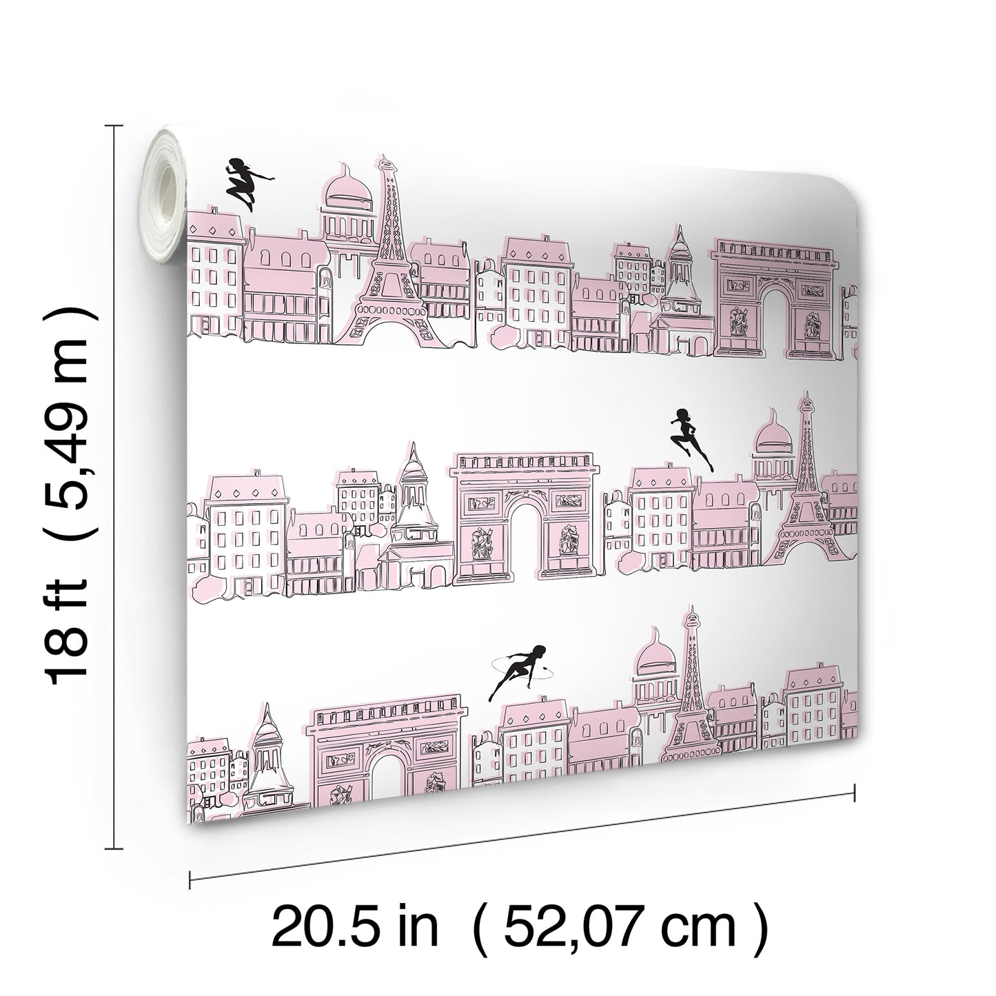 York Wallcoverings RoomMates Miraculous Ladybug Charming Paris Pink Peel & Stick Wallpaper Graphics Kids Pink  Current Peel & Stick - RMWS1302