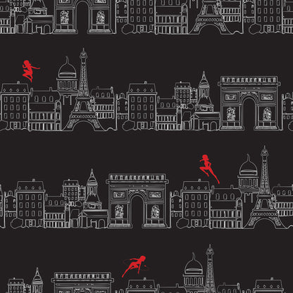 York Wallcoverings RoomMates Miraculous Ladybug Charming Paris Black Peel and Stick Wallpaper Kids Graphics Blacks  Wallpaper - RMWS1303