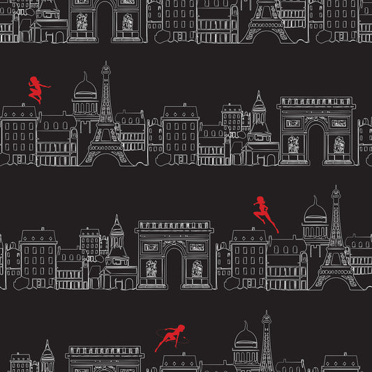York Wallcoverings RoomMates Miraculous Ladybug Charming Paris Black Peel and Stick Wallpaper Kids Graphics Blacks  Wallpaper - RMWS1303