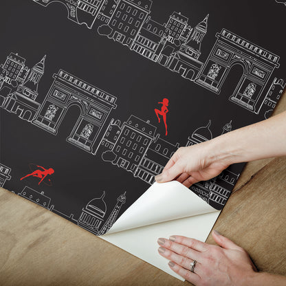 York Wallcoverings RoomMates Miraculous Ladybug Charming Paris Black Peel and Stick Wallpaper Kids Graphics Blacks  Wallpaper - RMWS1303