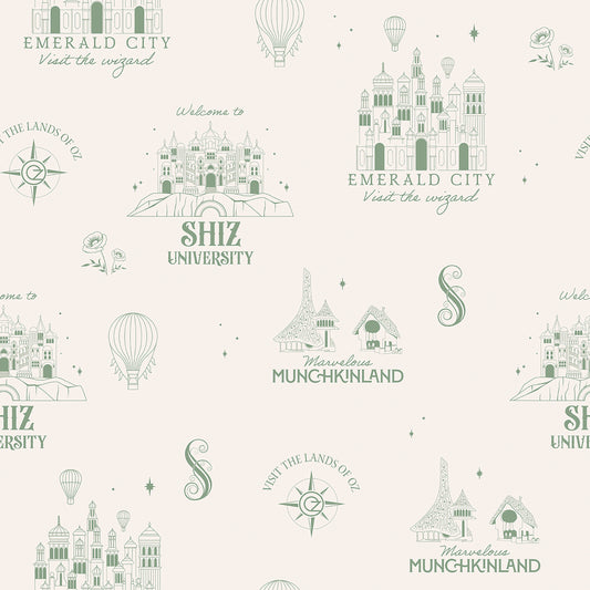 York Wallcoverings RoomMates Wicked Land of Oz Peel and Stick Wallpaper Fairy Tales & Fantasy Whimsical Green  Current Peel & Stick - RMWS1308