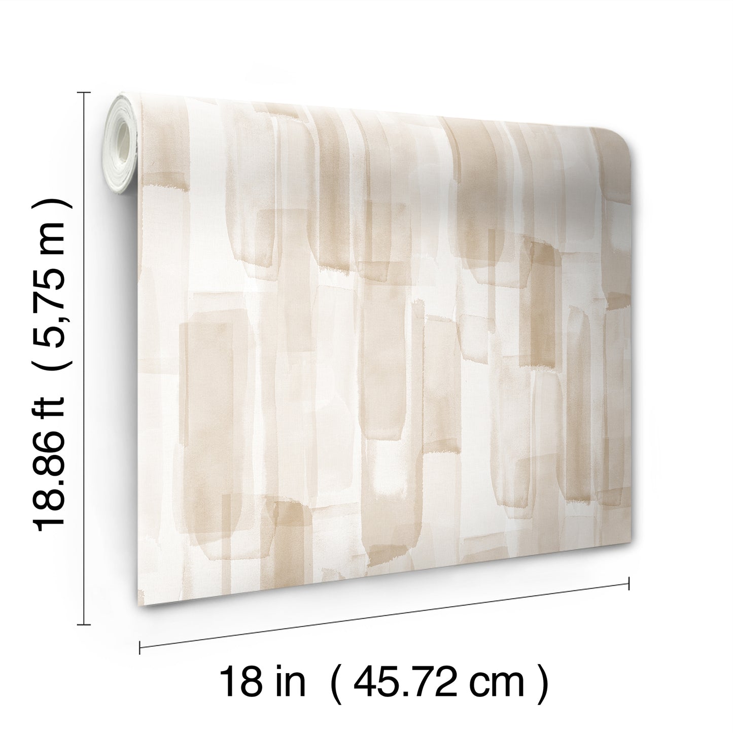 York Wallcoverings RoomMates Watercolor Glass Neutral Beige Peel and Stick Wallpaper Graphics Bohemian Neutral Beige  Current Peel & Stick - RMWS1312