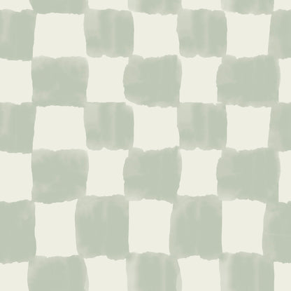 York Wallcoverings RoomMates Tess Watercolor Checker Sage Green Peel and Stick Wallpaper Graphics Bohemian Sage Green  Current Peel & Stick - RMWS1316