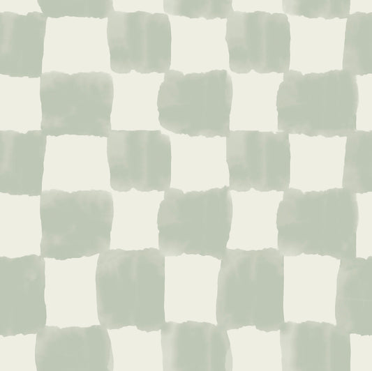 York Wallcoverings RoomMates Tess Watercolor Checker Sage Green Peel and Stick Wallpaper Graphics Bohemian Sage Green  Current Peel & Stick - RMWS1316