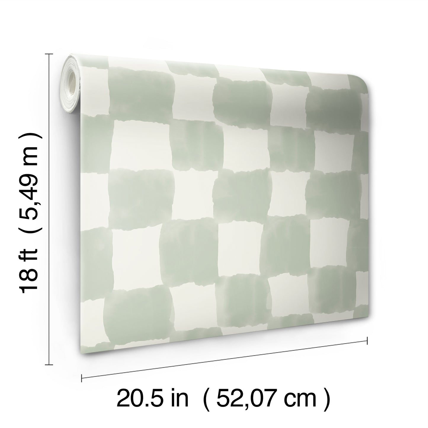 York Wallcoverings RoomMates Tess Watercolor Checker Sage Green Peel and Stick Wallpaper Graphics Bohemian Sage Green  Current Peel & Stick - RMWS1316