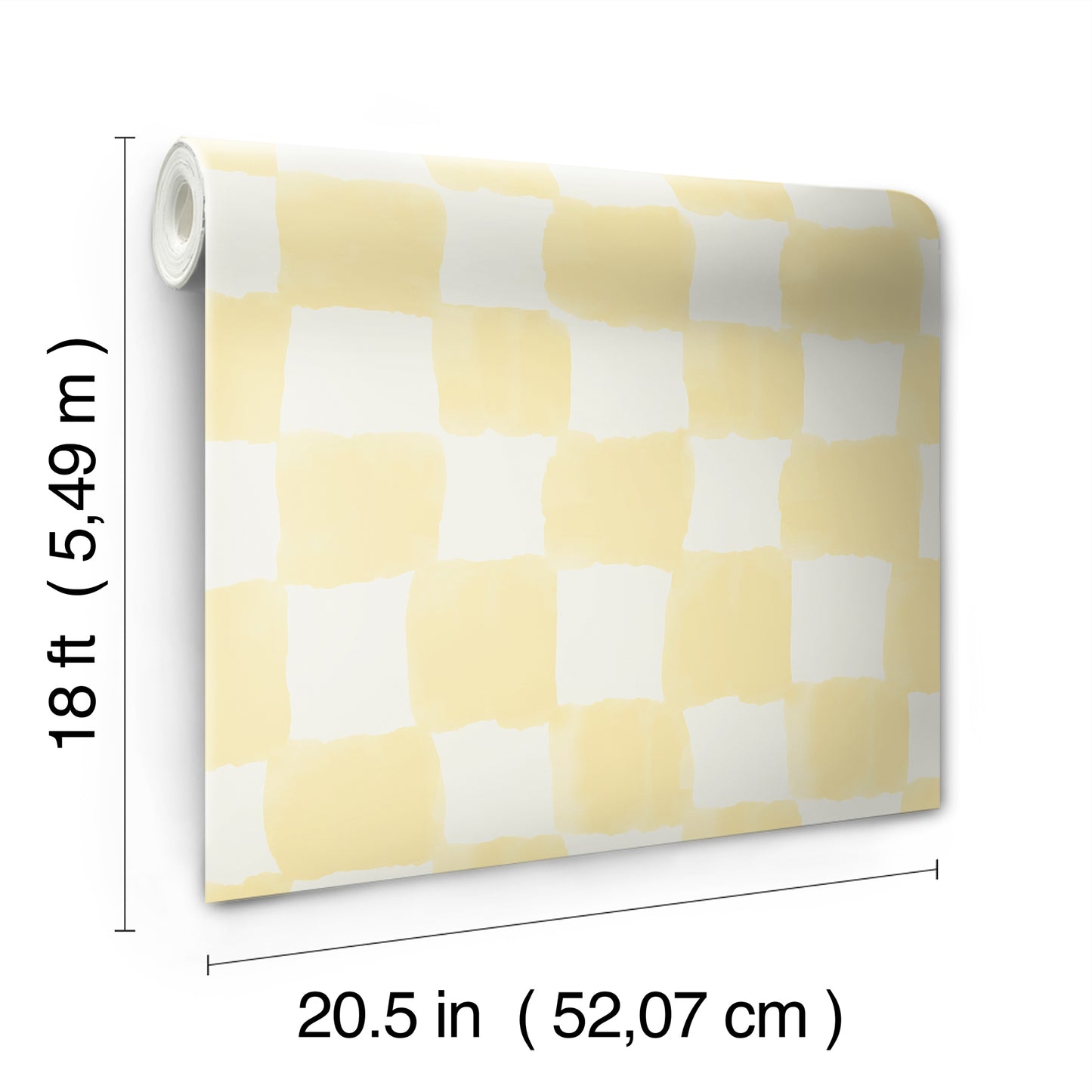 York Wallcoverings RoomMates Tess Watercolor Checker Pale Yellow Peel and Stick Wallpaper Graphics Bohemian Pale Yellow  Current Peel & Stick - RMWS1317
