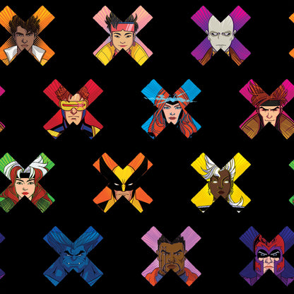 York Wallcoverings RoomMates Marvel's X-MEN '97 Faces Black Peel and Stick Wallpaper Graphics Kids Black  Current Peel & Stick - RMWS1318