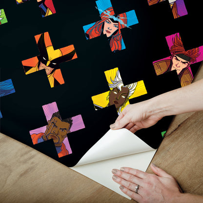 York Wallcoverings RoomMates Marvel's X-MEN '97 Faces Black Peel and Stick Wallpaper Graphics Kids Black  Current Peel & Stick - RMWS1318