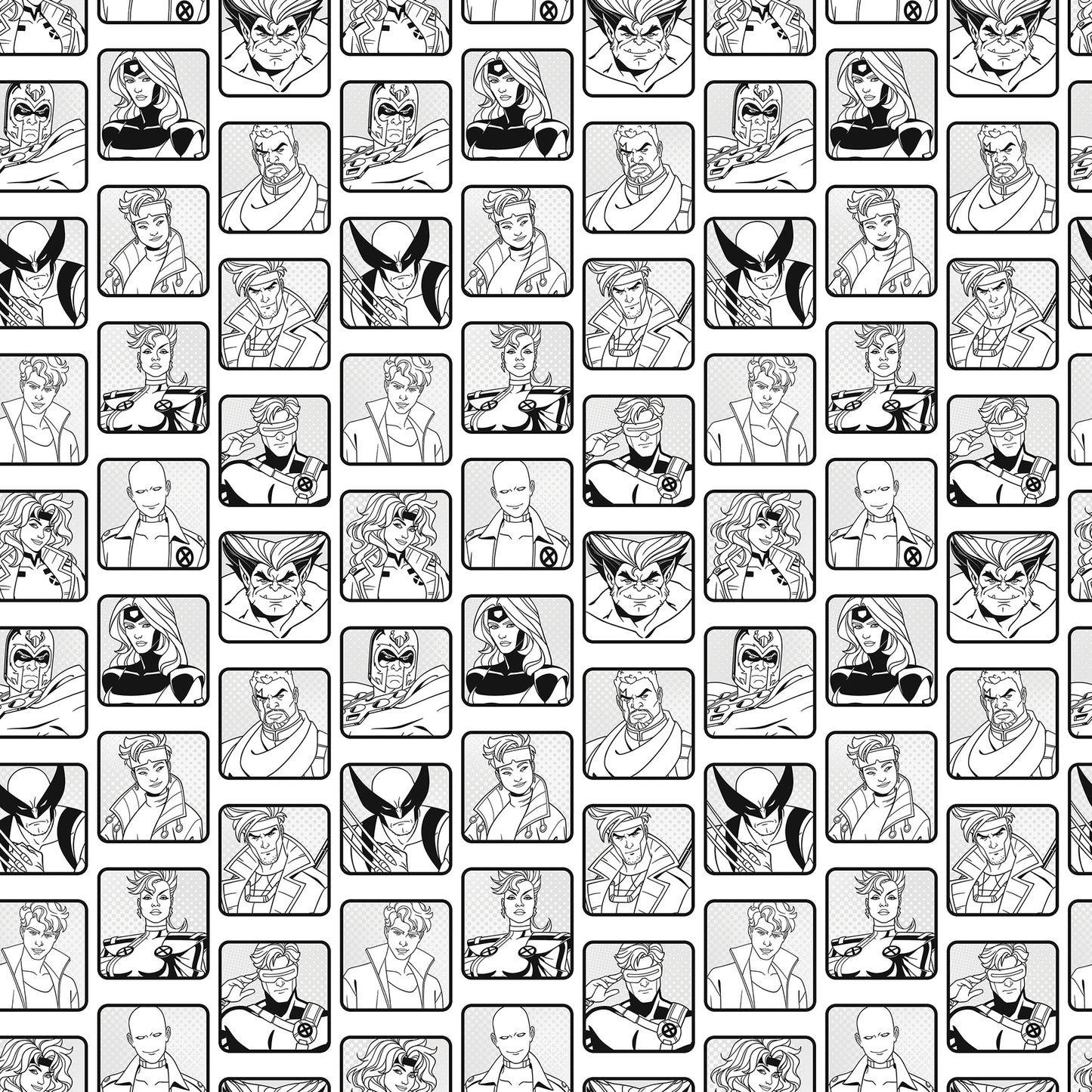 York Wallcoverings RoomMates X-MEN ?97 Comic Cast Black and White Peel and Stick Wallpaper Graphics Kids Black and White  Current Peel & Stick - RMWS1319