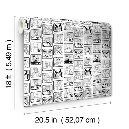 York Wallcoverings RoomMates X-MEN ?97 Comic Cast Black and White Peel and Stick Wallpaper Graphics Kids Black and White  Current Peel & Stick - RMWS1319