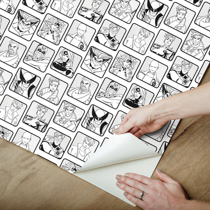 York Wallcoverings RoomMates X-MEN ?97 Comic Cast Black and White Peel and Stick Wallpaper Graphics Kids Black and White  Current Peel & Stick - RMWS1319