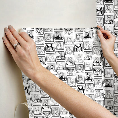 York Wallcoverings RoomMates X-MEN ?97 Comic Cast Black and White Peel and Stick Wallpaper Graphics Kids Black and White  Current Peel & Stick - RMWS1319