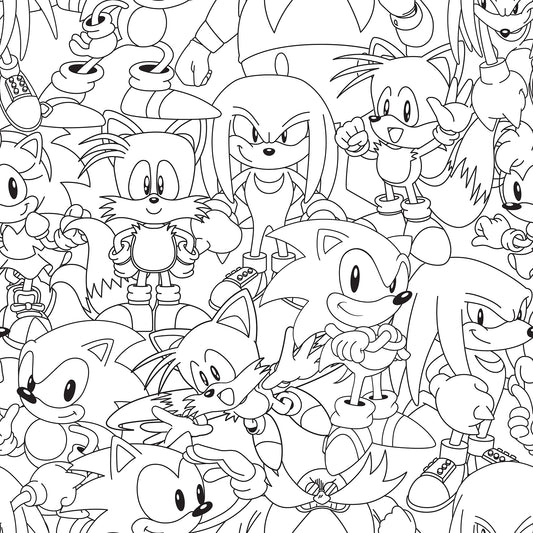 York Wallcoverings RoomMates Sonic The Hedgehog Line Art Peel and Stick Wallpaper Graphics Kids Black and White?  Current Peel & Stick - RMWS1331