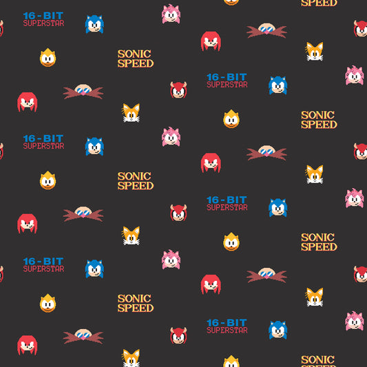 York Wallcoverings RoomMates Sonic The Hedgehog 16-Bit Superstar Retro? Peel and Stick Wallpaper Graphics Kids Black  Current Peel & Stick - RMWS1333