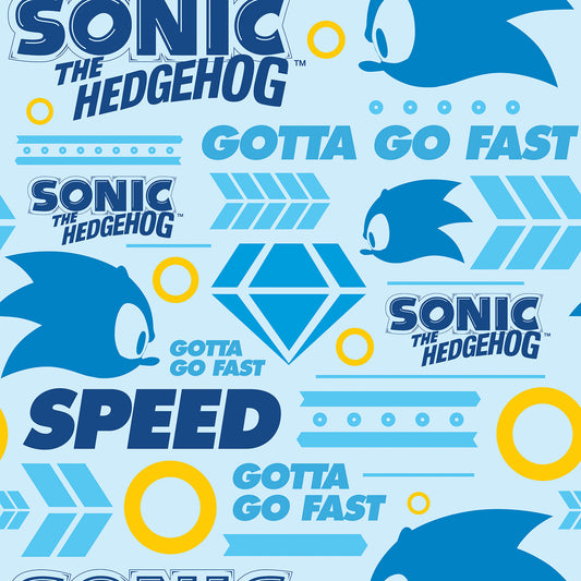 York Wallcoverings RoomMates Sonic The Hedgehog Gotta Go Fast Peel and Stick Wallpaper Graphics Kids Blue  Current Peel & Stick - RMWS1334