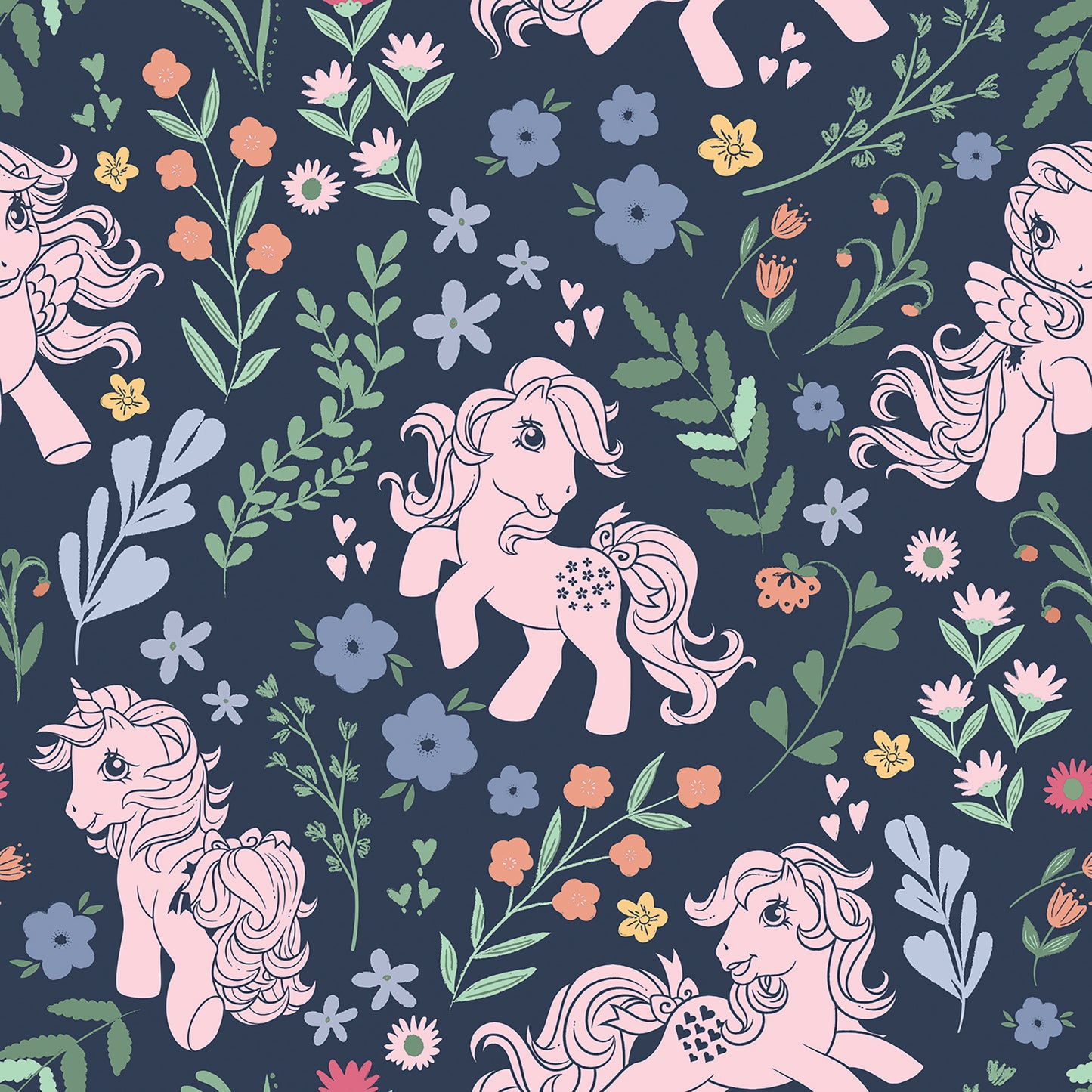 York Wallcoverings RoomMates My Little Pony Retro Floral Blue Peel and Stick Wallpaper Fairy Tales & Fantasy Kids Blue  Current Peel & Stick - RMWS1345